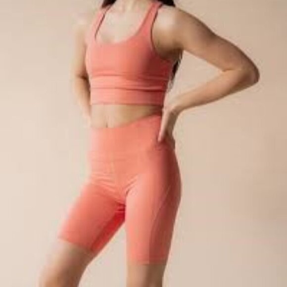 ** NWT** Girlfriend Collective High-Rise Bike Short Primrose S - Picture 2 of 7